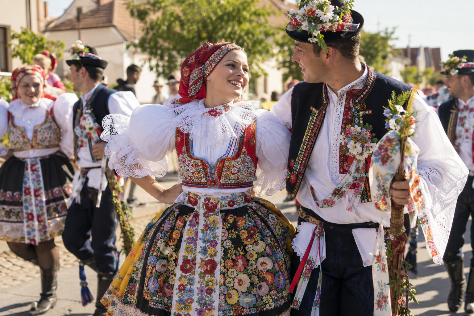 Ilustrační fotografie folklorních hodů na Slovácku