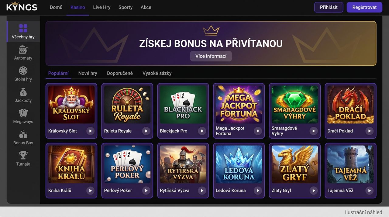 Náhled platformy Kyngs v přehledu